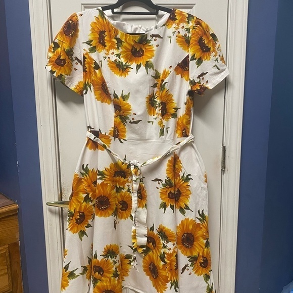 tagunop Women's Boatneck Vintage 1950s Cocktail Party Dress with Puff Sleeve 3X - Picture 1 of 9